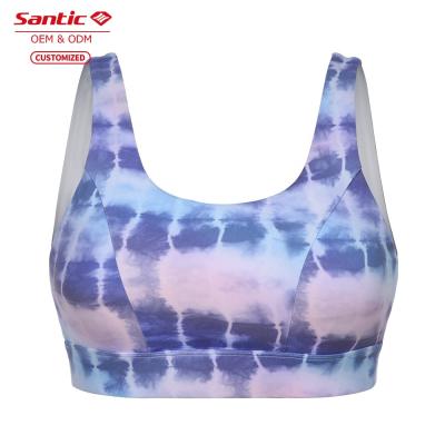 China Full Nylon Digital Printing Bra Breathable Collision Color Design Splicing Sense for sale