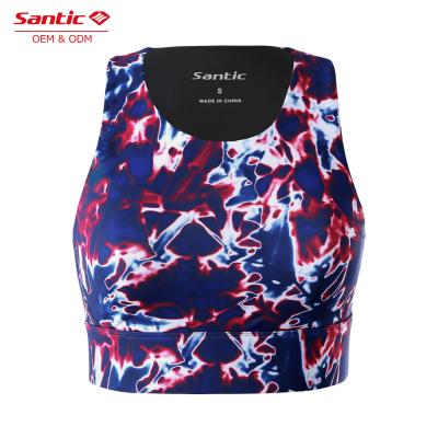 China New Design Santic Women Breathable Fitness Yoga Wear Bras Custom Workout Crop Tops for sale