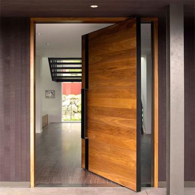 China Waterproof Modern Luxury Interior Large Panel HS-PID3 Front Entry Pivot Door Solid Wood System for sale