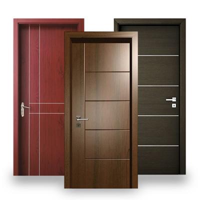 China Newest HS-WD024 china waterproof design indoor washroom room water proofing flat wpc wood doors for sale