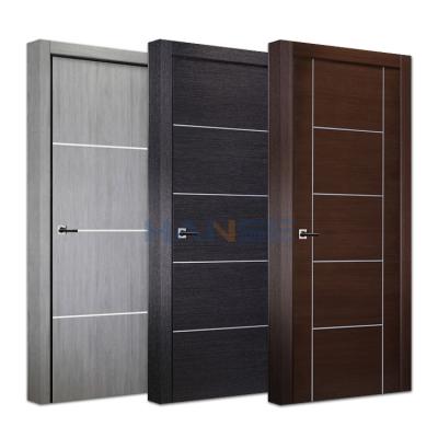 China Modern Home Interior Walnut Black Animal Sound Insulation HS-IWD091 Solid Wood Hotel Door Designs for sale