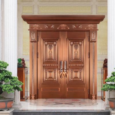 China HS-GX2001 Foshan Factory Villa Waterproof Exterior Fancy Copper Front Main Entrance Door for sale