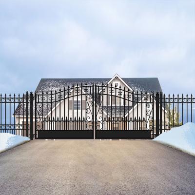 China HS-MG81 Modern Home Villa Courtyard Iron Gate Main Designs Easily for sale