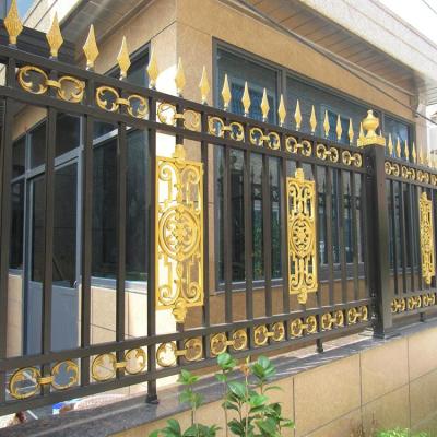 China Cheap Price HS-MFA9 Outdoor Fake Home Security Fence Easily Compiled Decorative Design Cast Wrought Iron Fences For Homes for sale