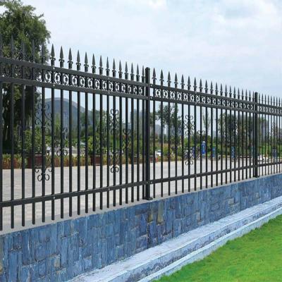 China HS-MF1 Easily Assembled Homes Outdoor Decorative Steel Fences Outdoor Garden Wall Metal Fencing Wrought Iron Art Fence Designs for sale