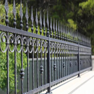 China HS-MFA3 easily assembled made in china home iron privacy fence designs steel wrought iron outdoor fences rod black decor wall garden fence for sale