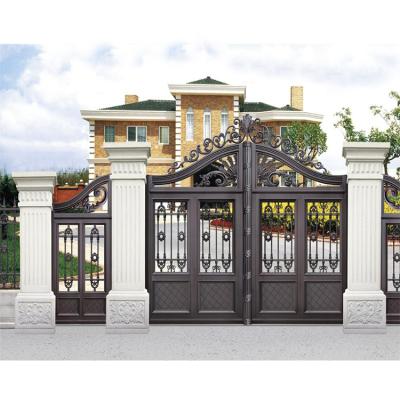 China Factory Price HS-MG69 Residential Classic Gates Home Metal Art Base Track Easily Compiled Custom Aluminum Designs for sale