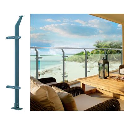 China Modern Stainless Steel Baluster Glass Decking Railing Customized Steel Deck Railing for sale