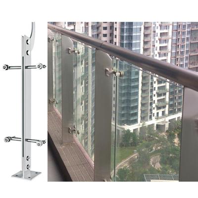 China Modern Stainless Steel Stair Baluster Parts Fencing Glass Grade 304 Solid Steel Stair Railing for sale