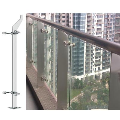 China Modern Indoor Glass Repair Balusters Stainless Steel Baluster Porch Tempered Glass Stair Railing Post Railings for sale