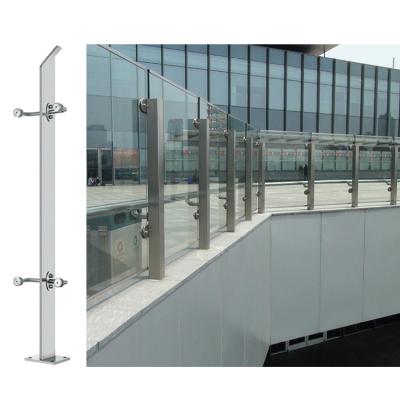 China Modern Design Metal Balustrade Balustrade Deck Balcony Stainless Steel Outdoor Glass Railing for sale