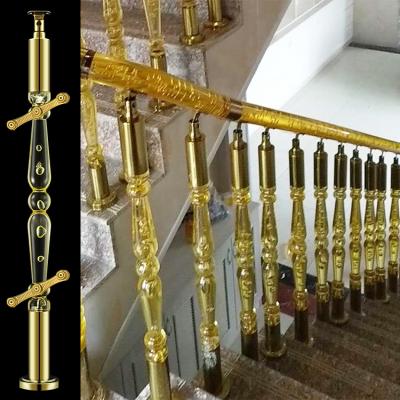 China Modern Stair Railing Fittings Modern Steel Glass Balustrade Design Acrylic Balustrade for sale