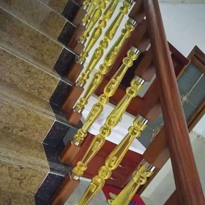 China Modern Acrylic Clear Round Rod Staircase Decoration PMMA Plastic Handrail Handrail for sale