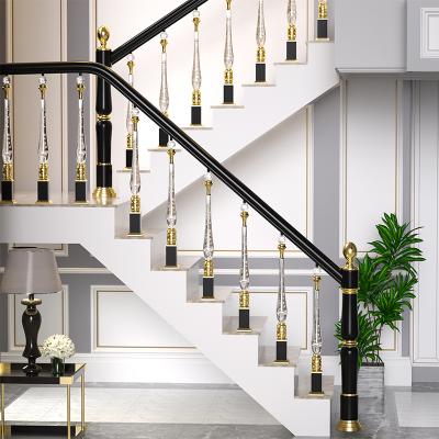 China Modern Aluminum Baluster Indoor Staircase Acrylic Metal Railing for sale