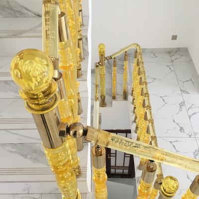 China New Design Modern Hot Sale Plexi Glass Fence Gorgeous Acrylic Staircase Fences Non Movable Balustrade for sale