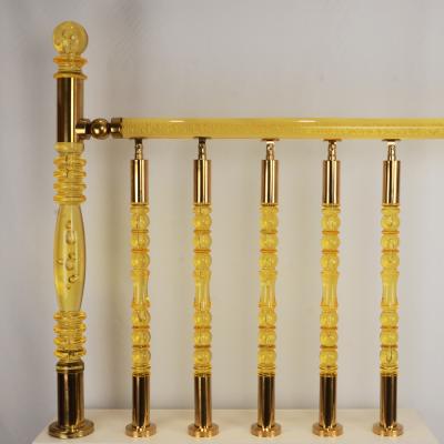 China Modern Color Gold Decorative Indoor Balcony Acrylic Baluster Stair Railing for sale