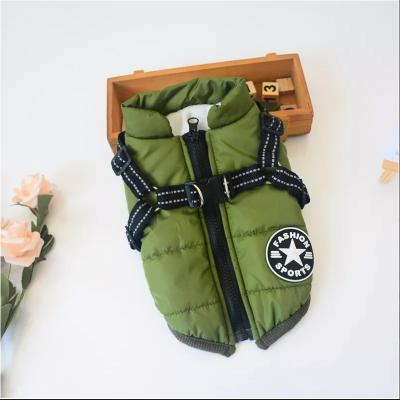 China New Viable Goods Keeping Mesh Lining Puppy Clothing Built-in Breathable Ultralight Warm Menable Harness Waterproof Winter Jacket for sale