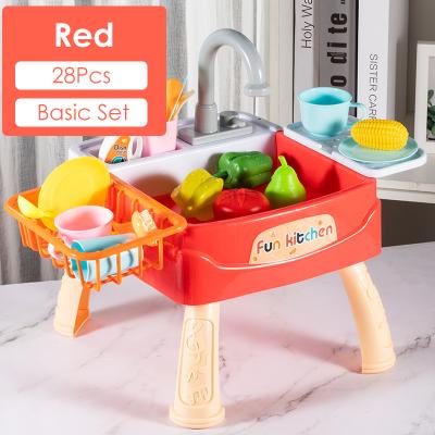 China Toy Playing House Intellectual Toy Boys Or Girls Tableware Plastic Electric Table With Circulate Water Simulation Baby Toy Set Wholesale for sale