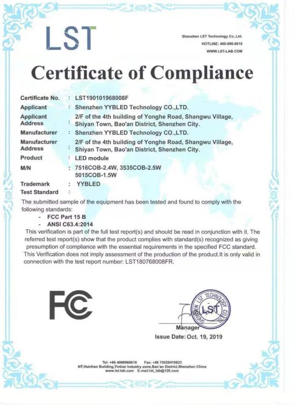 FCC - Shenzhen Yybled Technology Co., Ltd.