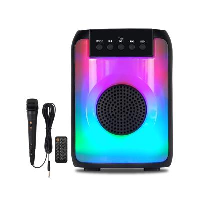 China LED Flashing Light Flame Lights Active Outdoor BT Audio Portable Radio 3 Inch Mini Speaker for sale