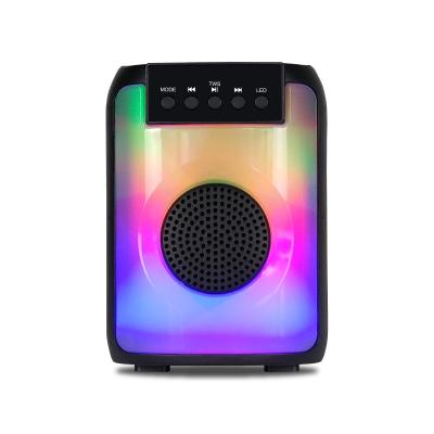 China Small 3 Inch LED Flashing Light Audio Portable Radio Active BT RGB Light Outdoor Speaker for sale