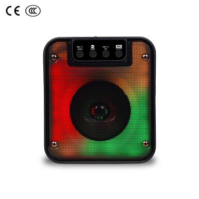 China 4 Inch LED Flashing Light OEM Factory BT Mini Audio Active Wireless PA Portable Speaker for sale