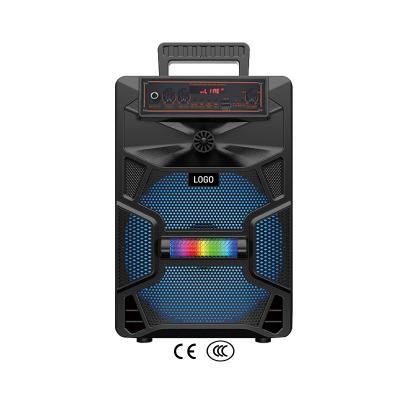 China No HT-K1 8 Inch Battery Wireless BT LED Lights Rechargeable Outdoor Speaker for sale