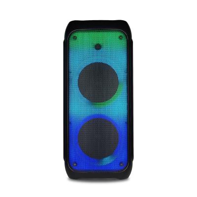 China LED Flashing Light Outdoor Flame Led Lights Karaoke Portable BT Wireless Power Active Speaker for sale