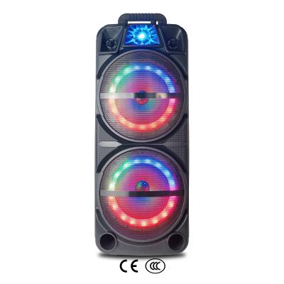 China No 8 Inch Trolley Dual Active Party RGB Audio BT Lights Wireless Outdoor Speaker for sale