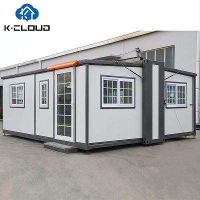 China Modern Expandable Prefab Container House Steel Foldable Villa 4 Bedroom Hurricane Proof 20Ft 40Ft Foldable Prefab Bedroom With Toilet for sale