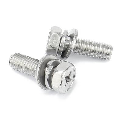 China 304/316 External Hex Screws High Precision HEX China Factory And Cheap Price Stainless Steel Combination for sale