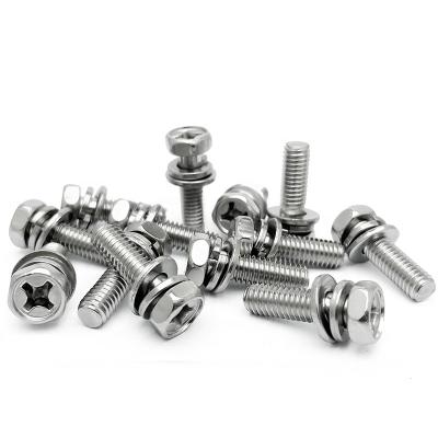 China Best Selling HEX Type Stainless Steel Phillips Pan Head Assembly Combination Screw with Gaskets for sale