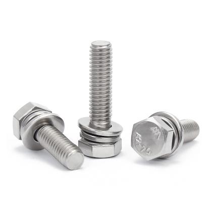 China HEX china screw manufacturing best selling stainless steel combination parts three head bolt hex stainless steel fasteners screws for sale