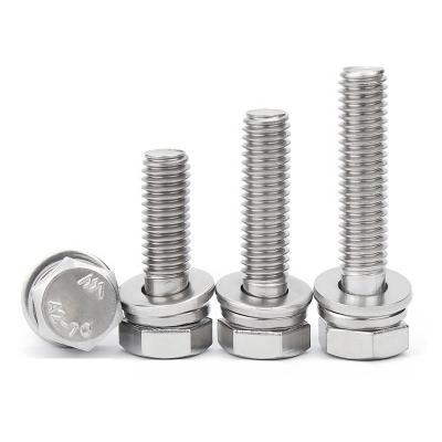 China HEX Outer Trim Triple Combination Screw 304 Stainless Steel Hex Bolt Kit With Gasket for sale