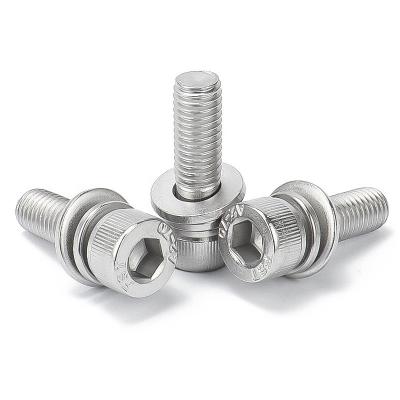 China HEX Wholesale 304 Stainless Steel Hex Socket Three Combination Screw Cylinder Head Hexagon with Protection Single Screw for sale