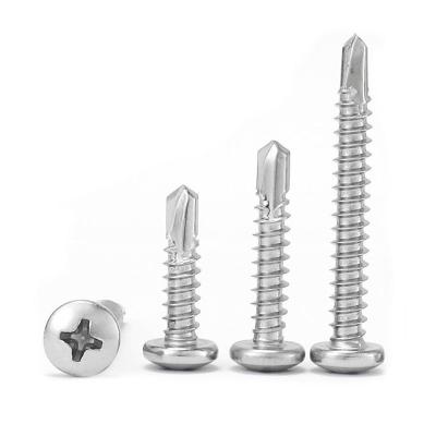 China Production 410Stainless round steelFactory cross tapped Pan Head Tapping Screws Round Cross Head Drill Tail Screws for sale