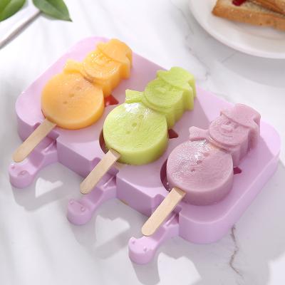 China Sustainable Hot Sale Home Made Food Grade Multifunctional Cute Animal Shape Silicone Ice Cream Molds for sale