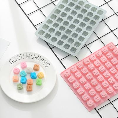 China Viable Custom Design Bpa Free Food Grade Rectangle Silicone Letter Ice Molds DIY Ice Cube Trays for sale