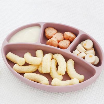 China Minimalist Food Grade Divided Silicone Kids Dinner Dish BPA Free Toddlers Suction Dish Silicone Plates For Baby for sale