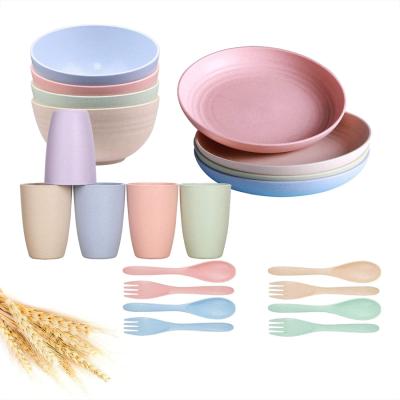 China Sustainable Wheat Straw Dinnerware Sets Sustainable Non-Toxic Biodegradable Amazon Hot Selling Eco-Friendly for sale