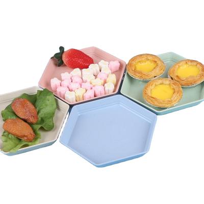 China Straw Healthy Environmentally Friendly Biodegradable Wooden Viable Children's Chinese Dinner Dishes Set for sale