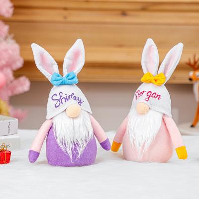 China Lovely Colorful Easter Supplies Easter Pygmy Party Ornament Design Rabbit Bunny Doll Pendant Decoration for sale