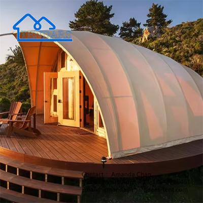 China Waterproof Shell Shape Glamping Resort Hotel Tent Hotel Covers With Bathroom for sale