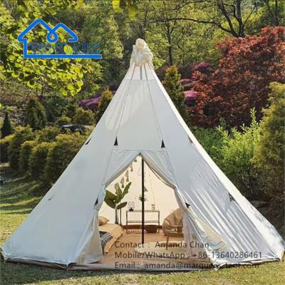 China Waterproof Canvas Teepee Yurt Tent Family Camping Tent For Camping Hunting zu verkaufen