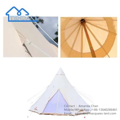 China Luxe Glamping waterdicht katoenen hotel tent met ventilatie voor buitenshuis familie tent Te koop