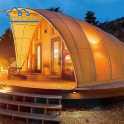 China Long Life Camping Luxe Glamping Shell Shape Hotel Tent Voor Resort Outdoor Te koop