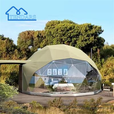 China Luxury Tent With Bathroom Clear Glass Geodesic Dome Tent Suitable For Camping for sale