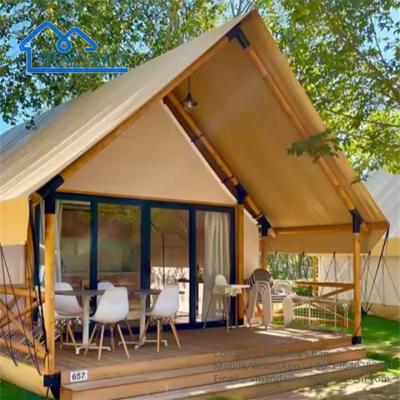 China Cor bege Luxury Safari Camping Tent Safari Tentes Para Glamping Camping à venda