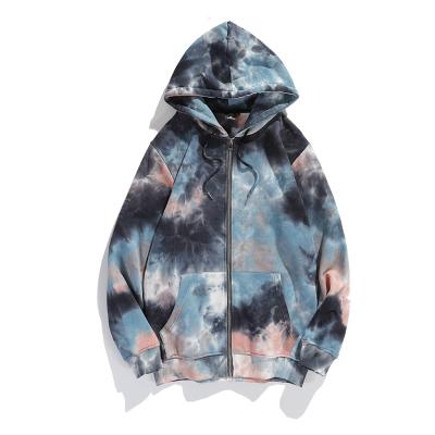 China New Arrival Breathable Tie Dye Hoodie Tie Dye Women Oversized Hoodies With Zipper for sale