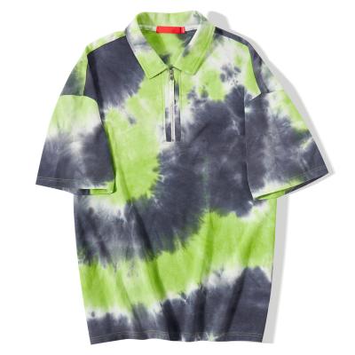 China New Style Breathable Men Tie Dye Polo Shirts 100% Cotton Polo Shirt for sale